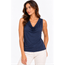 Blusa malha decote ondas degrade marinho